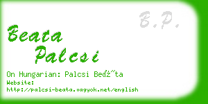 beata palcsi business card